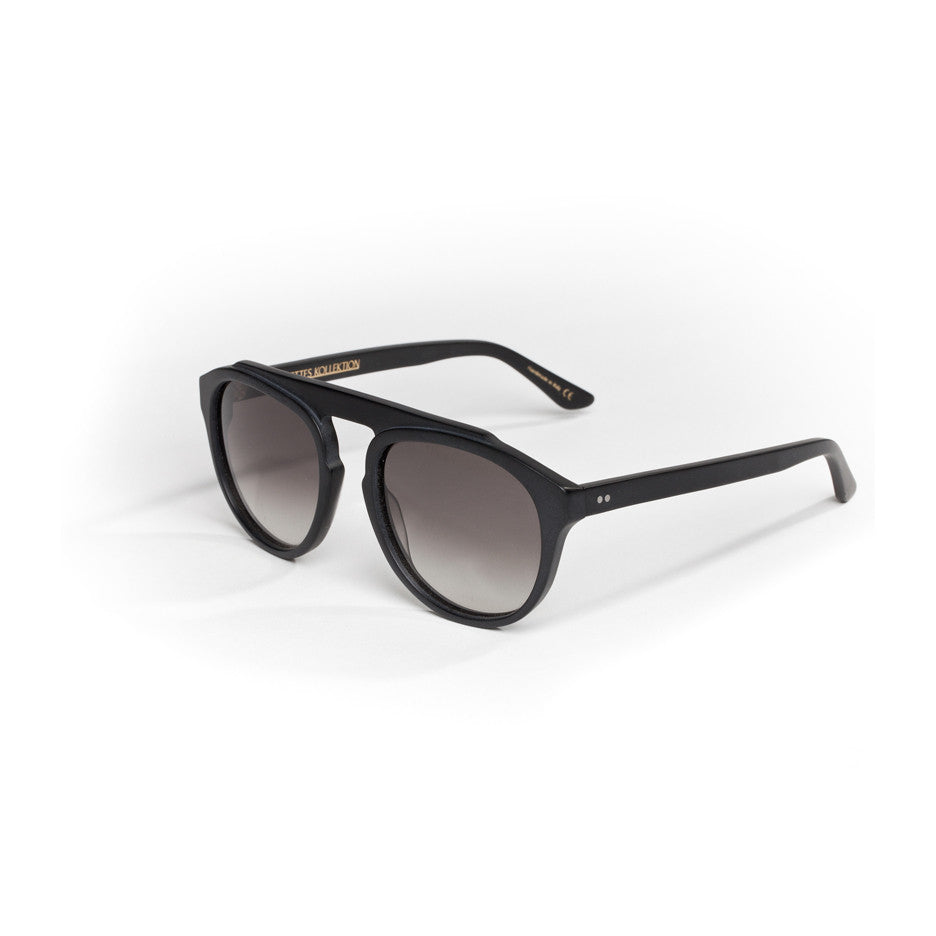 Mattschwarze Sonnenbrille "GRAND TOUR" mit grauen Gläsern